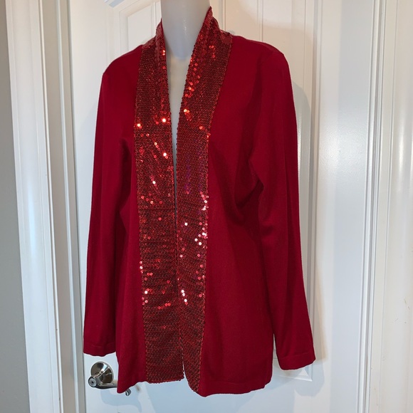Cyrus Red Cardigan with Red Sequins NWOT - Picture 3 of 4